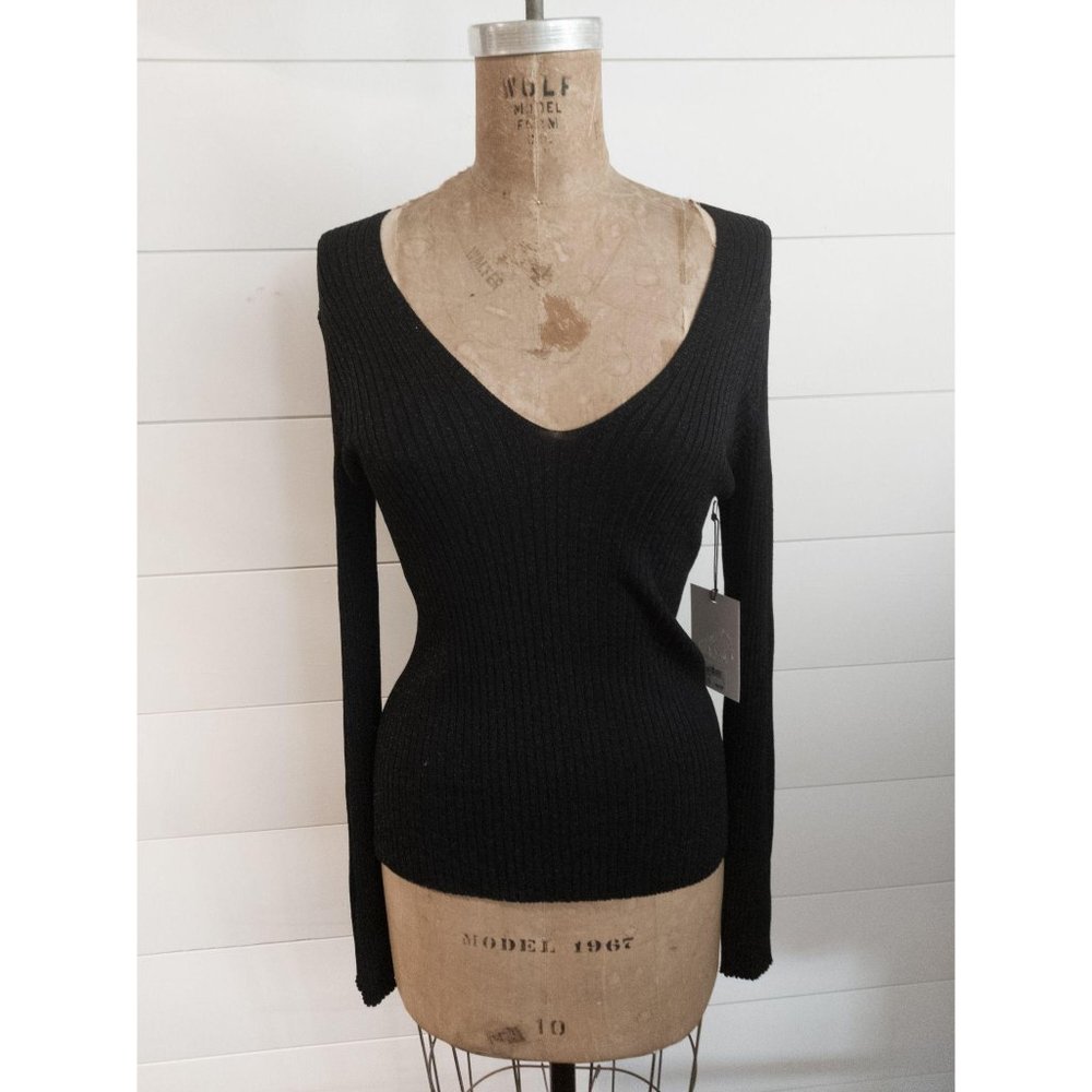 Lewit Women's Sparkle Knit Ribbed Sweater